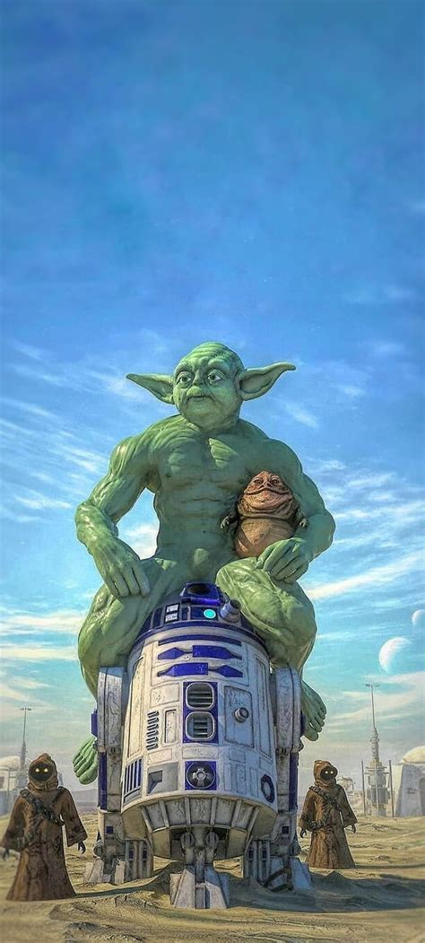 Giant yoda, baby yoda, r2d2, star wars HD phone wallpaper | Pxfuel