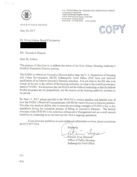 New Albany Housing Authority Leaders Knowingly Violated Policy Hud Order Documents State