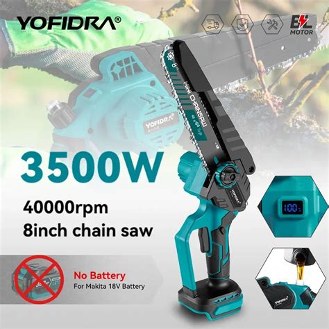 YOFIDRA 8 Inch 3500W Electric Chainsaw With Digital Display Cordless