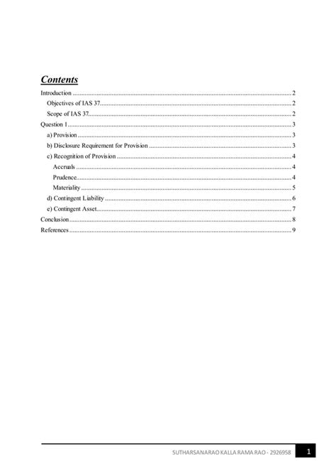 International Corporate Reporting Ias 37 Provisions Contingent