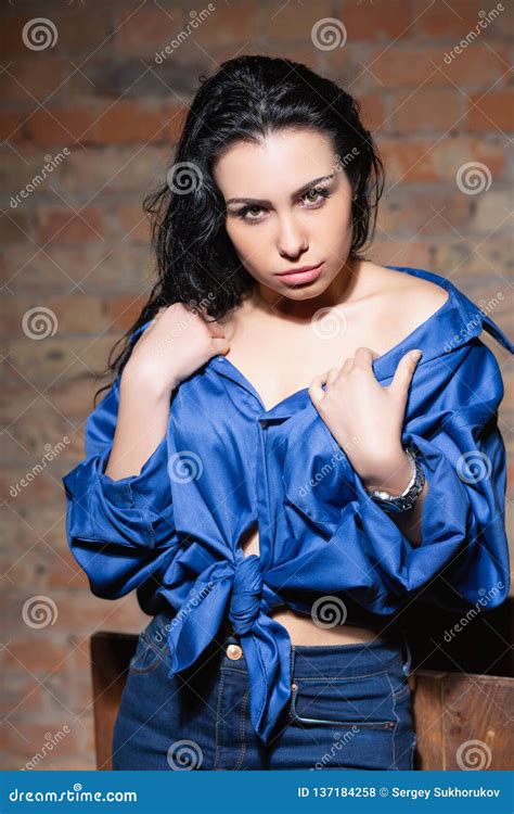 Portrait Of Attractive Brunette Stock Photo Image Of Femininity Elegant
