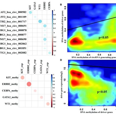 Correlation Of Sponge Circrnas And Target Driver Genes A The