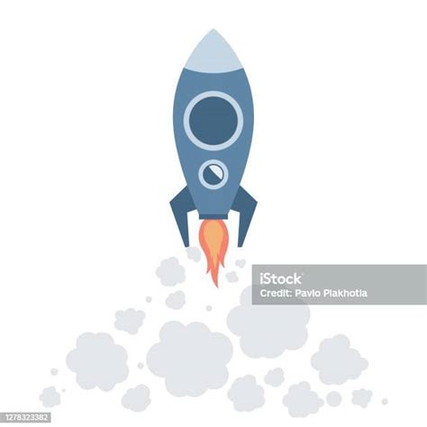 하늘 벡터 평면 일러스트로 비행 하는 우주 로켓 우주 로켓은 발사 혁신 기술 우주 여행을 시작합니다 0명에 대한 스톡 벡터 아트
