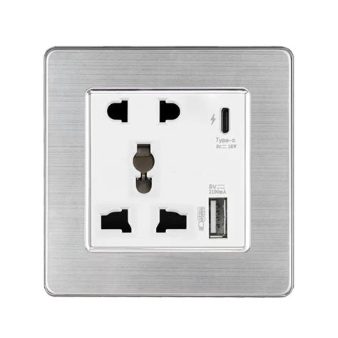 Wall Socket With Type C Interface Usb Charging 18w 4a 13a Universal