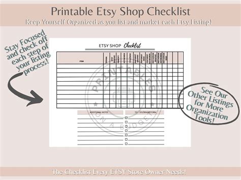 Printable Etsy Store Checklist Ultimate Checklist For Successful Shop