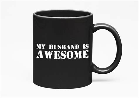 My Husband Is Awesome Married Black 11oz Ceramic Mug