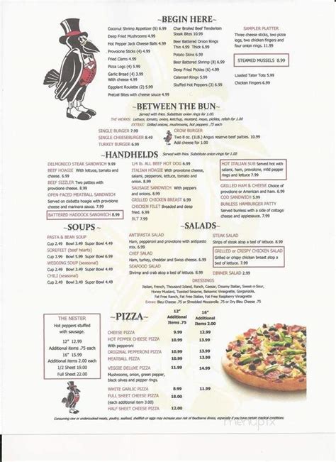 Crows Nest Menu in Ashtabula, OH | Order Delivery & Reviews