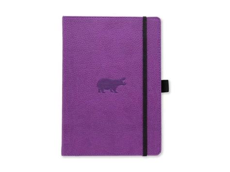 Dingbats wildlife carnet de notes a5 purple hippo quadrillé bloc