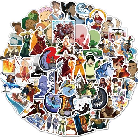 50pcs Avatar The Last Airbender Stickers Cartoon Anime Sticker Helmet Pvc Waterproof Graffiti