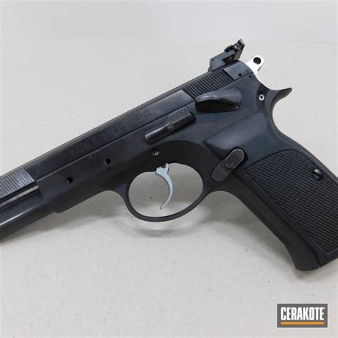 Pistol Cerakoted Using Burnt Bronze And Cobalt Cerakote