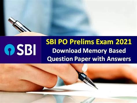 Sbi Po 2021 Prelims Exam Memory Based Question Paper Pdf Download Get English Maths