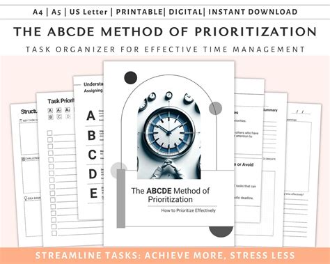 The Abcde Method Of Prioritization Task Organizer For A Productive