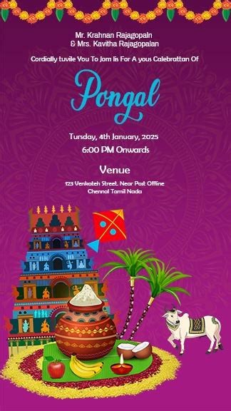 Custom Pongal Invitation Templates For Every Celebration