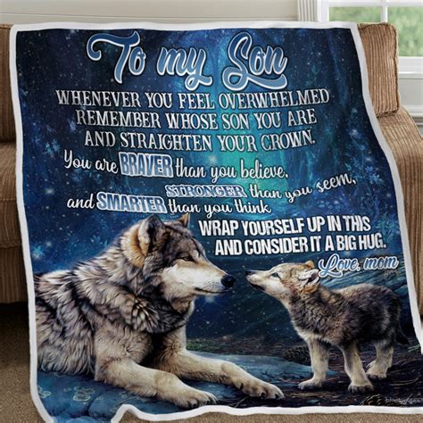 To My Son Wolf Fleece Blanket Big Hug From Mom 90 LoveHome