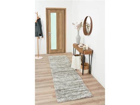 Tapis De Salon Gris Effet D Grad Poils Long Doux Oslo X