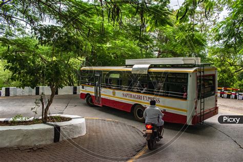 Image Of Saptagiri Express Bus Running Through Tirumala Ghat Roads