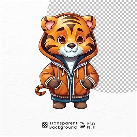 Lindo Oso Usar Chaqueta Fondo Transparente Png Archivo Psd Premium