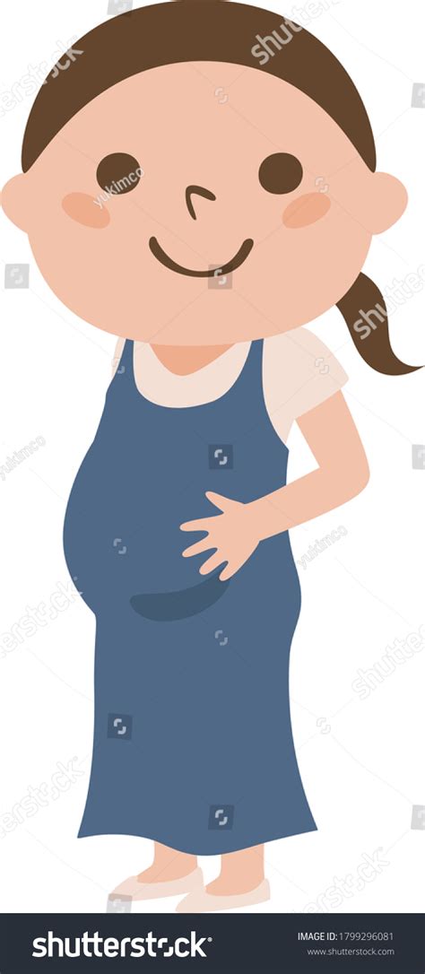 Illustration Pregnant Woman Big Belly Stock Vector Royalty Free