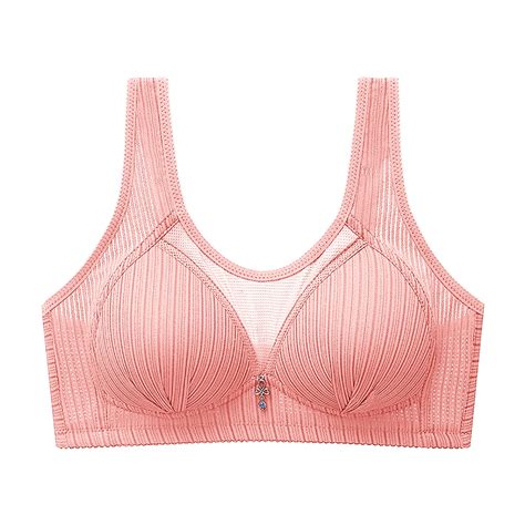 Jggspwm Woman Sexy Sports Bra Without Steel Rings Sexy Yoga Vest Lingerie Underwear Pink M