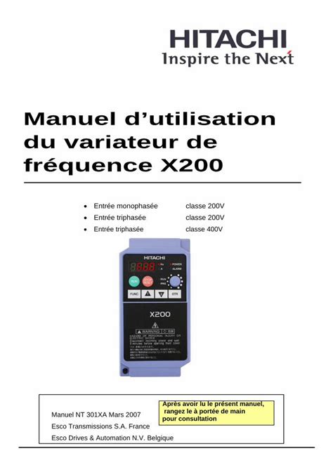 PDF Manuel d utilisation du variateur de fréquence X200 DOKUMEN TIPS