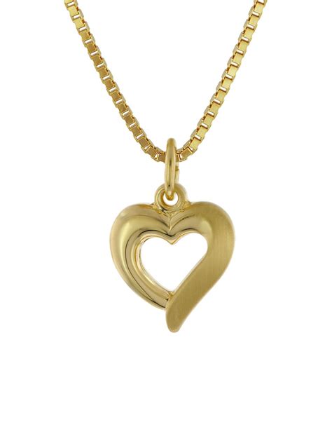 Trendor Heart Pendant Necklace Gold Plated Silver