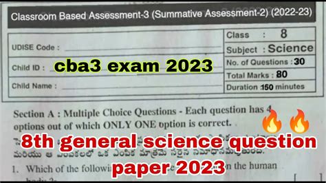 Ap Class Th Sa Cba General Science Ps And Ns Question Paper Th