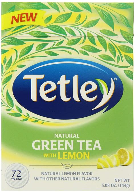 Tetley Natural Green Tea With Lemon 72 Teabags 50295 Usa