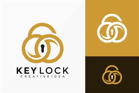 Luxury Key Lock Geometric Logo Vector Design Abstract Emblem Designs