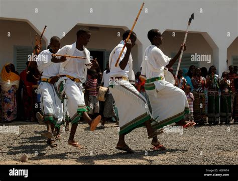 Villagers From Kontali Djibouti Perform A Traditional African