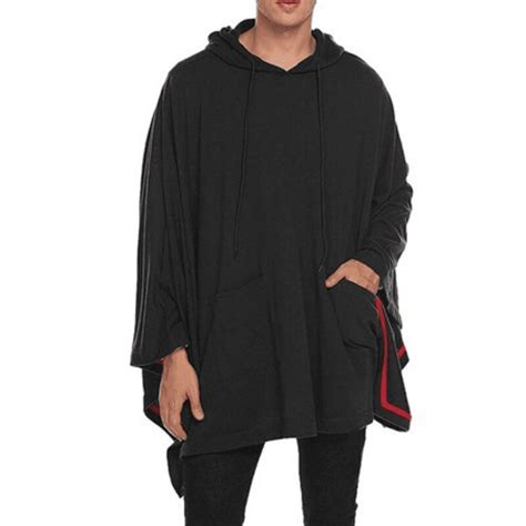 Herrenponcho Schwarz Poncho Shop