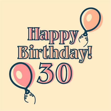 Premium Vector Happy 30th Birthday Typographic Vector Design For