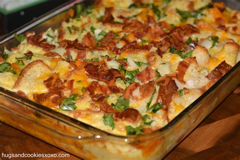 Bacon, Egg, Cheese and Spinach Casserole - Hugs and Cookies XOXO