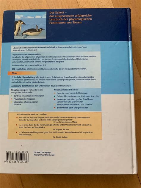 Tierphysiologie Thieme Verlag In Innsbruck F R Zum Verkauf