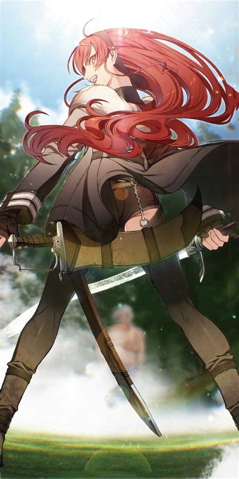 A Woman With Red Hair Holding Two Swords