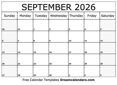 september  calendar  holidays printable  printable calendar