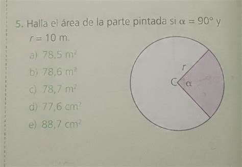 halla el área de la parte pintada si a 90 y r 10 ayúdame porfis