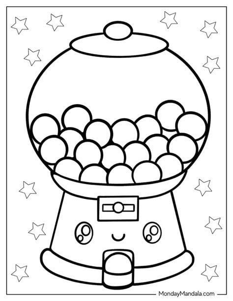 Gumball Machine Coloring Page At Getcolorings Free Printable Colorings