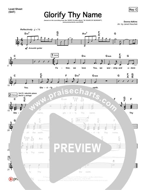 Glorify Thy Name Sheet Music PDF (Terry Clark) - PraiseCharts