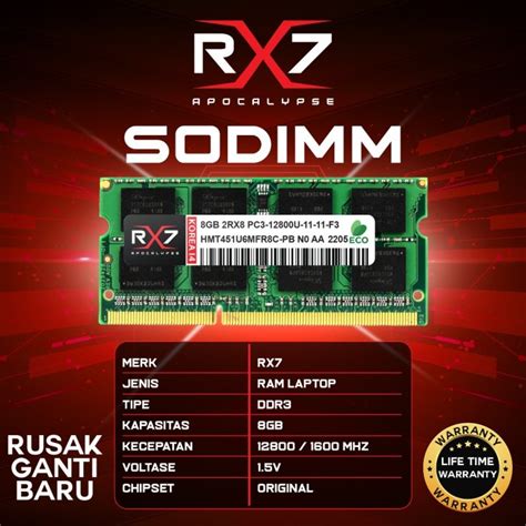 Jual Memory Ram Laptop Rx Ddr Gb Mhz Non L V Garansi