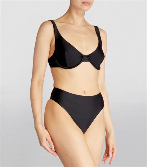 Womens Matteau Black The Plunge Bikini Top Harrods Uk