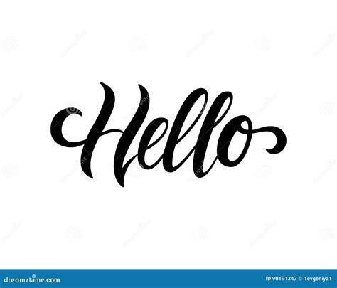 Hello Hand Drawn Calligraphy And Brush Pen Lettering Stock Vector