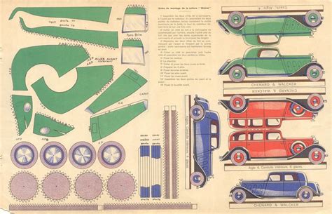 An Old Paper Model Car Is Shown With Instructions