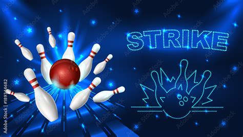 Bowling Strike Template Tv Size Banner Vector Clip Art Clip Art