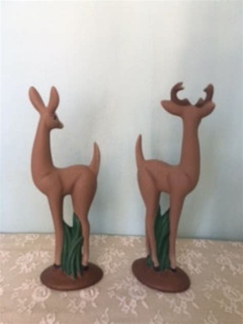 Christmas Deer Tall Slim Reindeer Reindeer Figurine Etsy