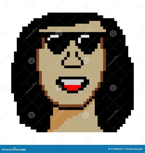 Handsome Face Man With Pixel Art Stock Vector Illustration Of Cartoon Human 274820242