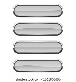 White Glass Buttons Metal Frame Vector Stock Vector Royalty Free