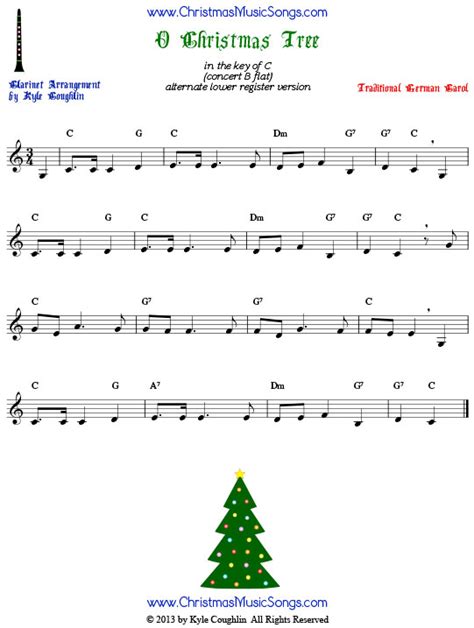 O Christmas Tree Clarinet Sheet Music – Free PDF