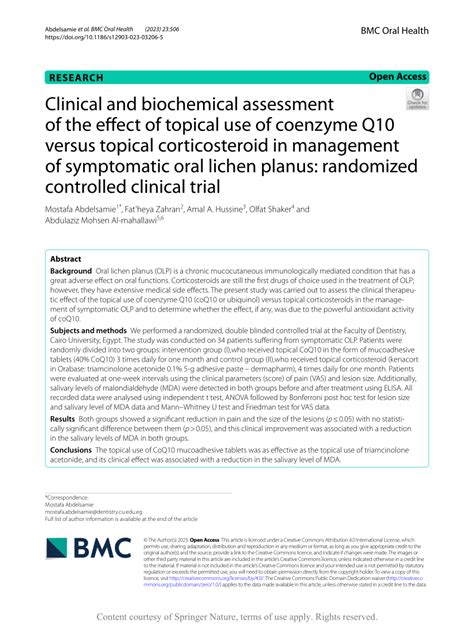 PDF Clinical And Biochemical Assessment Of The Effect Of Topical Use