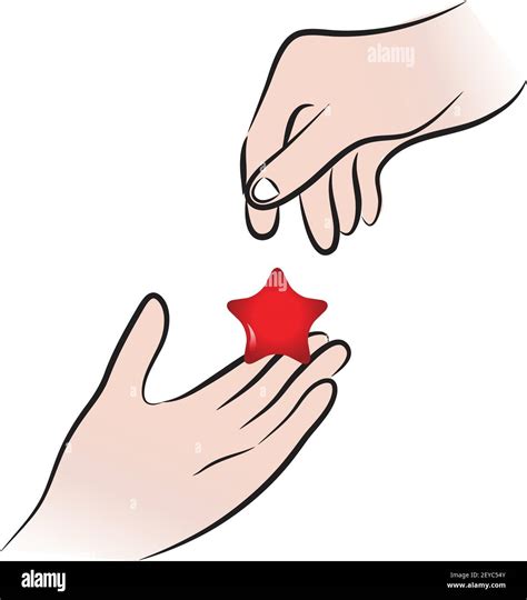 Vector Drawing Hand Pass Star To Other Hand Stock Vector Image And Art