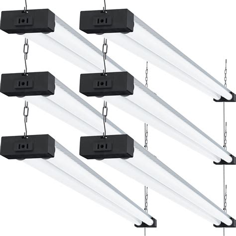 Sunco Lighting 6 Pack Industrial LED Shop Light 4 FT Linkable